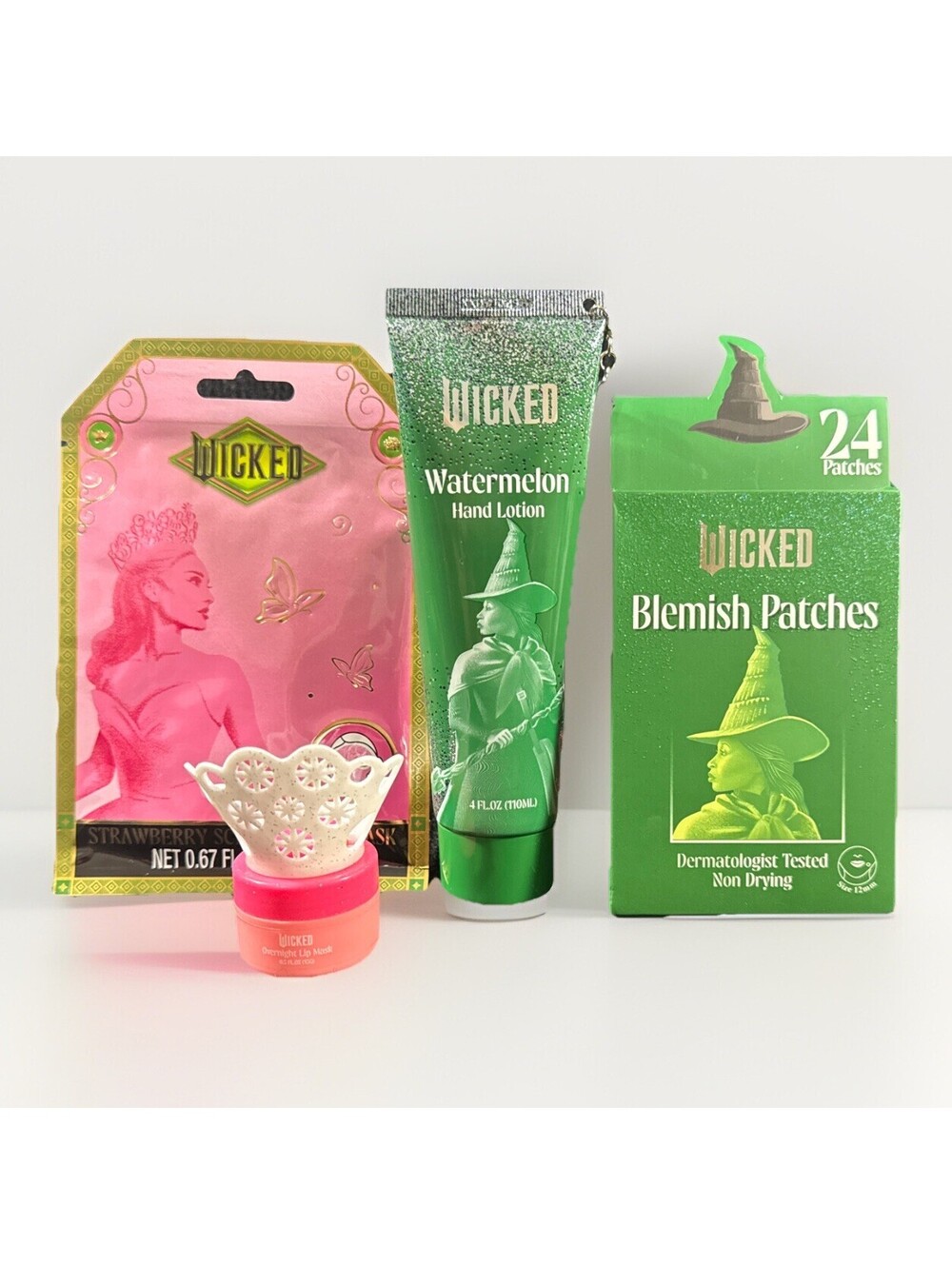 Gift Set Wicked Hand Lotion 4oz Set + Lip Balm + Face Mask + Patches NEW